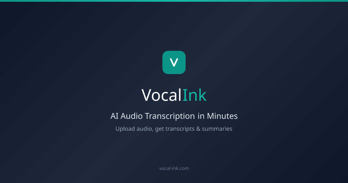 VocalInk - AI Audio Transcription | Speech to Text & Summaries
